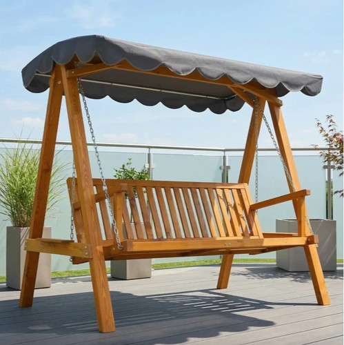 Wooden garden swing bench - garden,