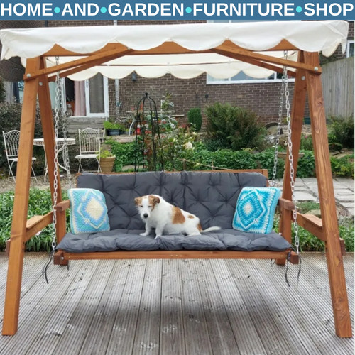 Seater wooden garden swing - 3,